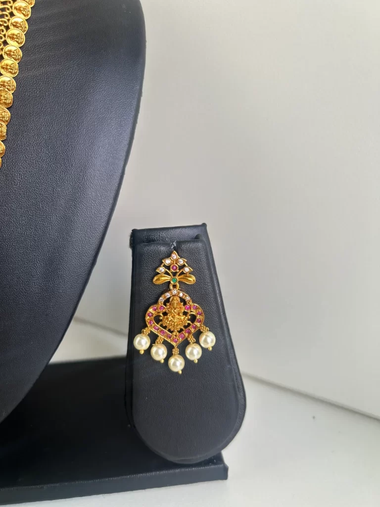 Divine Lakshmi Coin Haram Set with Peacock Design