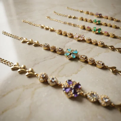Elegant floral stone bracelet