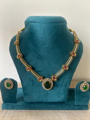 Emerald royale designer necklace set