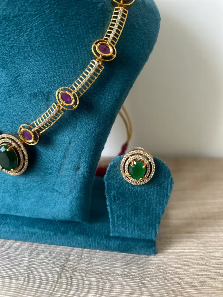 Emerald royale designer necklace set