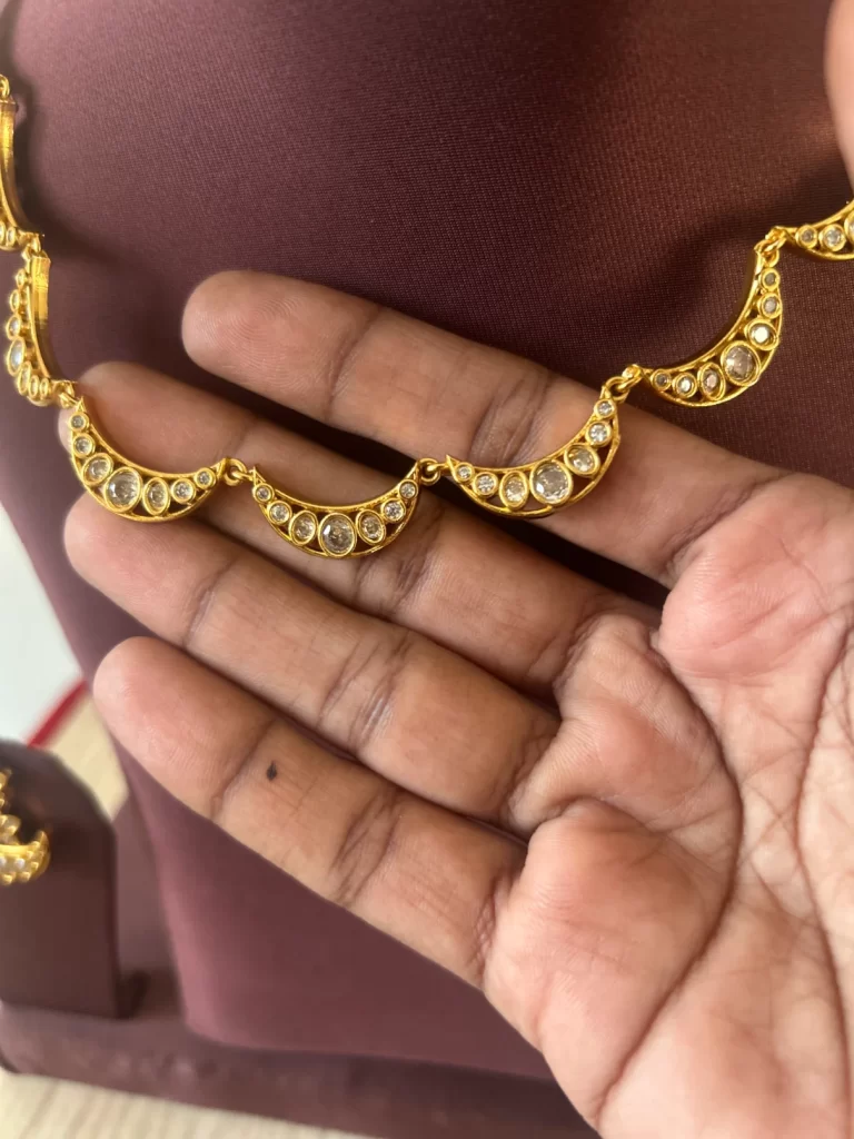 Half Moon Necklace Set with Crescent Design