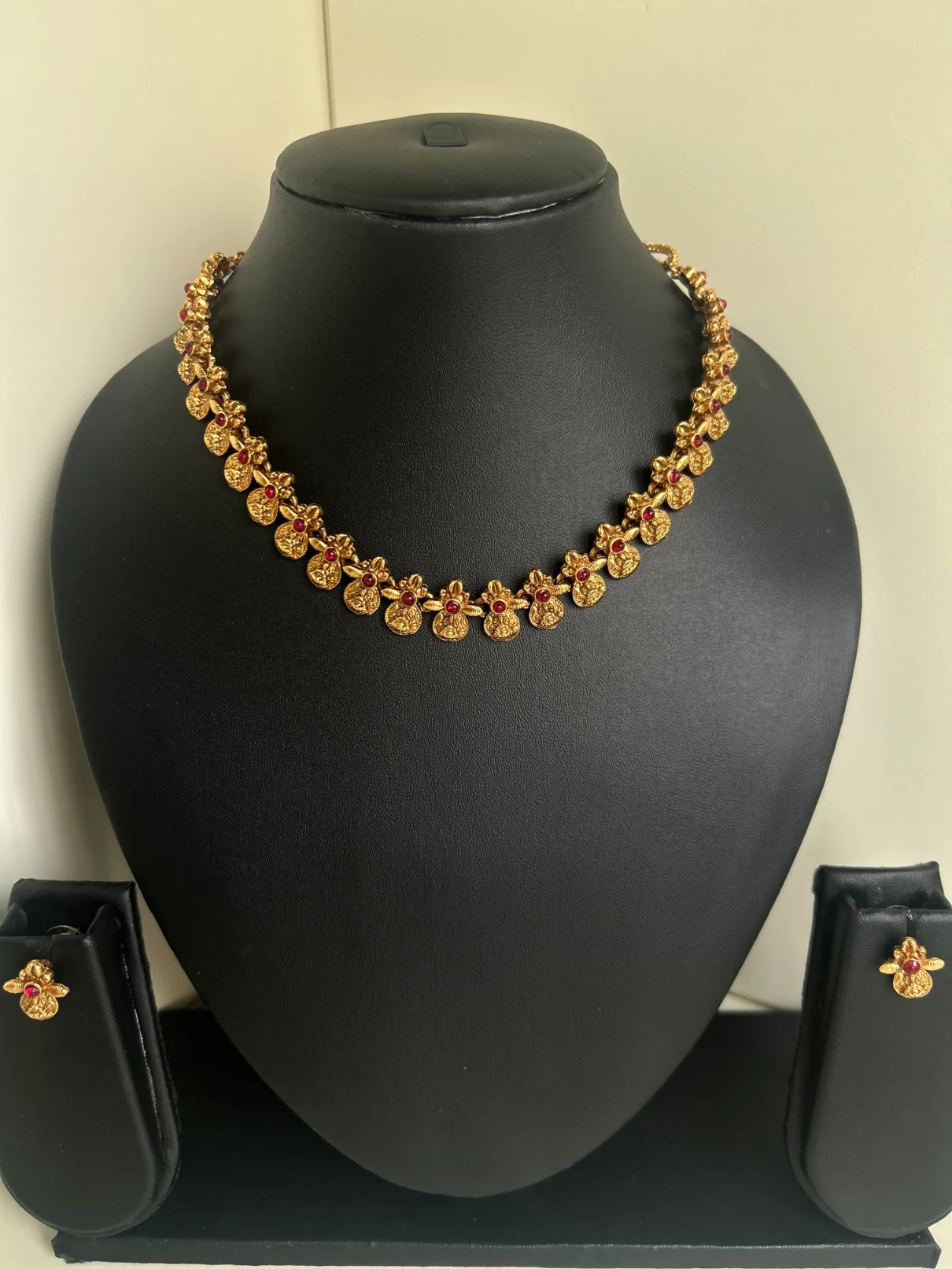 Lakshmi choker set with red stones
