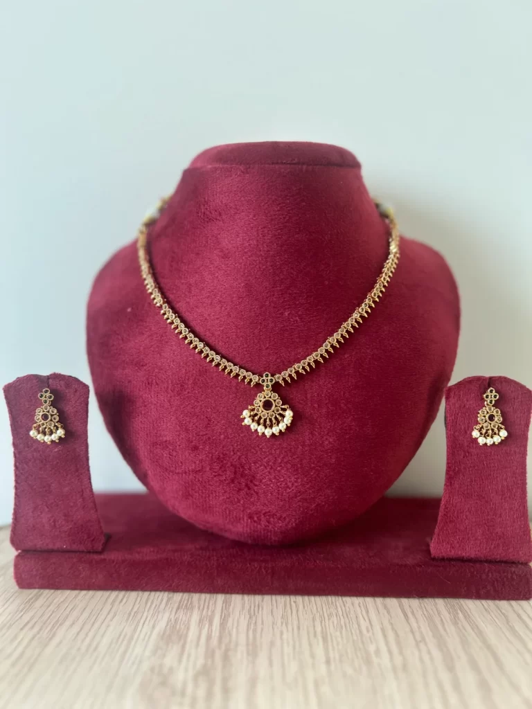 Premium Gold Plated Attigai Necklace Set