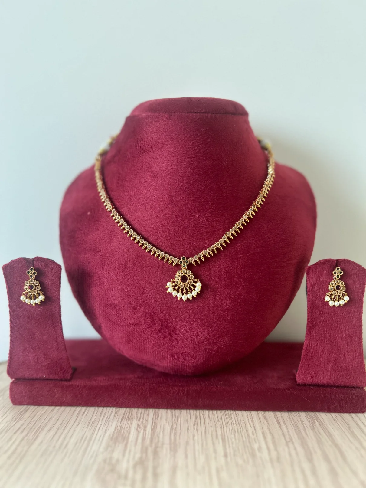 Premium Gold Plated Attigai Necklace Set
