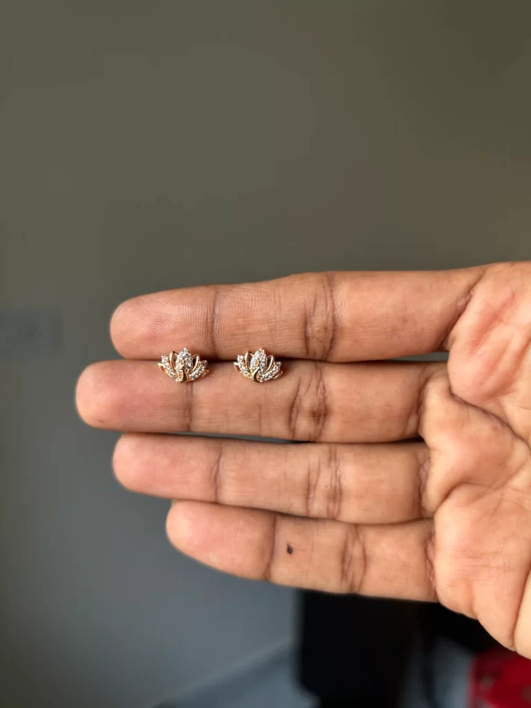 Rosegold Lotus Stud Earrings