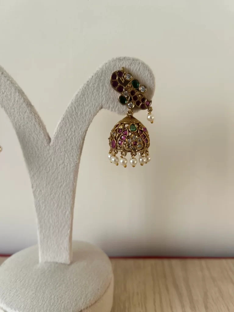 Royal Kundan Peacock Jhumka