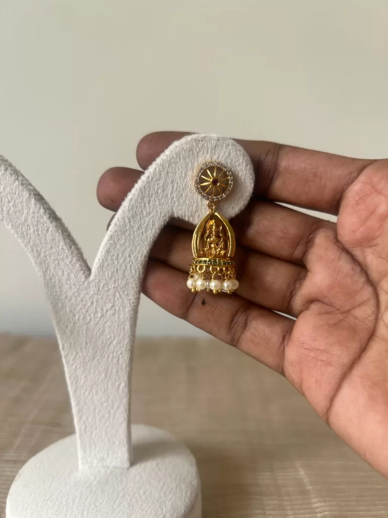 Lakshmi Idol Jhumka Earrings