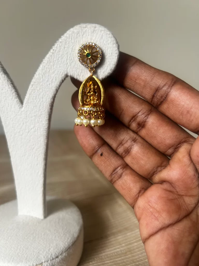 Lakshmi Idol Jhumka Earrings