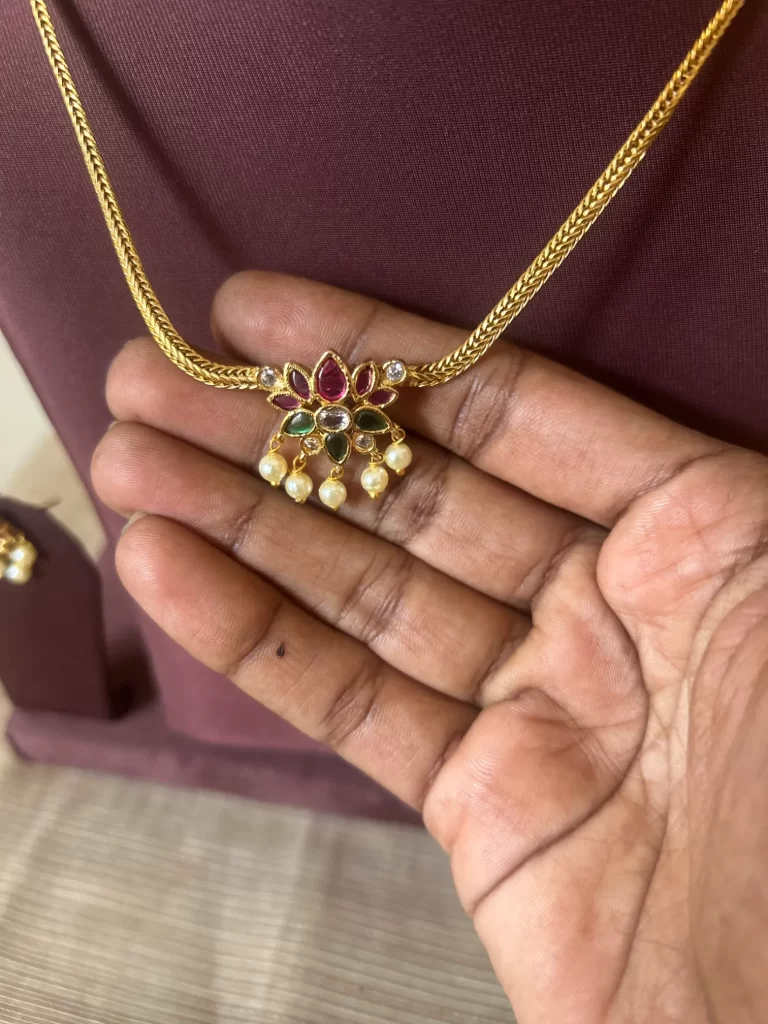 Thamarai Floral Pendant Necklace Set